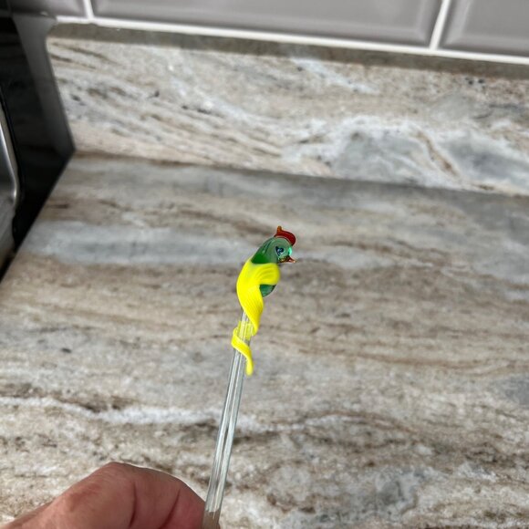 Glass Stir Sticks Bird Designs Unique Set Of 4 Cocktail Swizzle Stick Barware - Picture 10 of 12